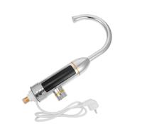 Acero Inoxidable Grifo Giratorio 360° de Agua Caliente Eléctrico | Entrada Inferior, Uso en Cocina y Hotel, Ipx4, Incluye Codo y Manual, Color Plata