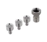 Acero inoxidable limpiador a presión boquilla Set 3 tamaños plata | 1/4 pulgadas para acoplamiento rápido, se adapta a accesorios Karcher, fácil montaje sin herramientas