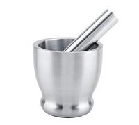 Acero inoxidable mano Masher Bowl Mortero y Maja Set Frijoles Ajo Especias Alimentos Herramienta de Cocina con Tapa