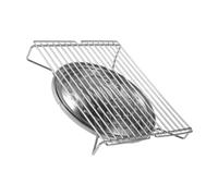 Acero Inoxidable Parrilla de Barbacoa Portátil para Camping | Fácil de Limpiar, Resistente a Deformaciones y Óxido, para Cordero y Satay en Exterior, Color Plata