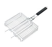Acero Inoxidable Parrilla Portátil Plegable para Barbacoa, Exterior | Uso para Camping y Fiestas, Gran Capacidad de Carga, Acabado Plata, Accesorio Práctico para Asar