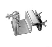 Acero inoxidable resistente para montaje en canalón de acero para Eufy S220 para Arlo Pro 2 para cámaras Ultra con rosca de 1/4 pulgada para instalación de panel solar, color plateado