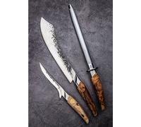 Acero Wetzstahl, acero Katai forjado, acero VG10, empuñadura de madera natural, 43,5 cm de longitud