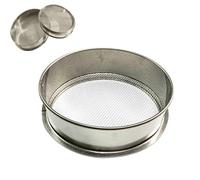 Acertijo de jardín de metal, tamiz de malla fina de 3 mm, acertijo de jardín resistente, pequeños coladores de malla fina, herramienta de filtro de plántulas de jardinería para suciedad,