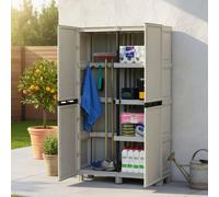 Achae - Armario Exterior, 100x39x172h cm Gris Claro, 3 Estantes Hecho en Italia