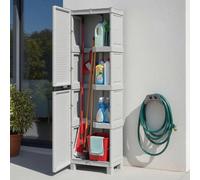 Achae - Armario Exterior, 50x39x172h cm Gris Claro, 3 Estantes Hecho en Italia