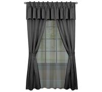 Achim Home Muebles Claire, Ventana en una Bolsa 6 Piezas Juego de Cortina, 55 "x 63 cm, carbón Vegetal, poliéster, Gris, Set de 6, 55 W x 63L