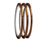 ACIT Cinta adhesiva de poliamida resistente a altas temperaturas, kit de 3 rollos, tastro térmico con adhesivo de silicona, impresoras 3D, enmascaramiento, soldadura de circuitos (6 mm x 33 m)