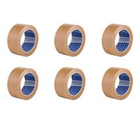ACIT Cinta adhesiva ecológica de papel marrón, Pack de 6 rollos, 50 m x 50 mm, Sin disolventes