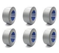 ACIT Cinta Americana de Tela, Gris, paquete de 6 piezas, 50mm x 25m, impermeable, para reparaciones y bricolaje, aislamiento, mosquiteras, tuberías de goma y plástico