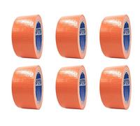 ACIT Cinta Americana de Tela, Naranja, paquete de ahorro de 6 piezas, 50mm x 25 metros, impermeable, para reparaciones y bricolaje, aislamiento, mosquiteras, tubos de goma y plástico