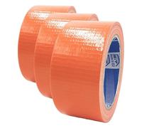 ACIT Cinta Americana universal de color naranja, ancha y resistente, cinta gaffer, de Uso General 50mm x 25m (Paquete de 3)