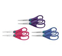 Acme United Junior E-20554 00 - Tijeras para uso infantil (puntas afiladas, 13 cm, 6 unidades), color rosa, morado y azul
