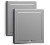 Acmerota 2 piezas de placa ciega simple con cubierta de enchufe gris simple Placas ciegas superpuestas Placa ciega blanca de 1 grupo para tipo 86, protección contra descargas eléctricas