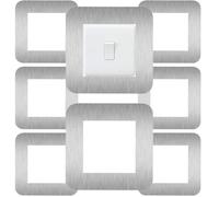 Acmerota Cubierta de interruptor de luz simple, cubierta adhesiva para interruptor, placas de cubierta para interruptor de luz, decoración de pared (86 x 86 mm, paquete de 8 plateado)
