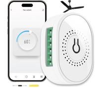 Acmerota Interruptor inteligente para ventilador de techo con 4 velocidades, WiFi, mini relé inteligente, módulo de interruptor DIY, 150 W máx., requiere cable neutro, compatible con Alexa