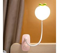 ACMHNC Lámpara de Escritorio con Pinza Para Infantil, Recargable USB, Rosa | Lámpara Lectura LED Flexible con 3 Modos de Luz, Sensor Táctil, 2000 mAh, Cuello Flexible 360°, sin Cables para Dormitorio