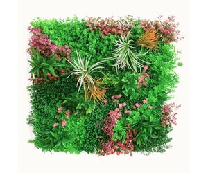 Acomoda Textil - Jardin Vertical Artificial Decorativo Modular para Interior y Exterior, Panel Vegetal Sintetico para Pared, Balcon o Terraza, Efecto Natural Sin Mantenimiento (Plas-UV54, 1x1 m)