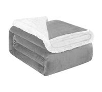 Acomoda Textil - Manta de Sedalina con Borreguito Extra Suave para Invierno. Manta Cálida, Ligera y Transpirable para Cama. Mantita Lisa Reversible de Sofá, Sillón y Viaje.