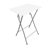 Acomoda Textil - Mesa Auxiliar Plegable de Madera y Aluminio 48x38x66 cm. Mesa Multifunción Portátil, Resistente y Estable para Cocina, Terraza, Jardín o Patio, Blanco.