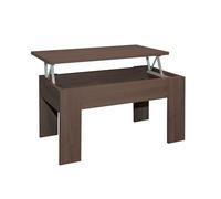 Acomoda textil - mesa de centro elevable para almacenamiento de madera gala. mesita amplia y cómoda para salón y comedor 46x90x50 cm. (wengué)