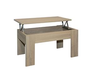 Acomoda Textil - Mesa de Centro Elevable para Almacenamiento de Madera Gala. Mesita Amplia y Cómoda para Salón y Comedor 46x90x50 cm.