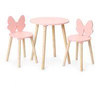Acomoda Textil - Set Infantil de Mesa y 2 Sillas para Niños, Conjunto de Muebles para Dormitorio, Sala de Juegos o Guardería, Ideal para Dibujar, Leer, Estudiar, Jugar y Manualidades. (Rosa)