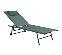 Acomoda Textil - Tumbona de Jardín Plegable y Reclinable en 5 Posiciones con Ruedas. Hamaca con Cojín Cómoda y Resistente para Terraza, Camping y Patio 185x55x32/97 cm. (Caqui, 1 Ud)