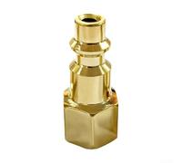 Acoplador de liberación rápida de hierro macho NPT de 1/4 NPT para herramientas neumáticas, inflador de neumáticos, sello de alta presión, dorado, 1 unidad (D)