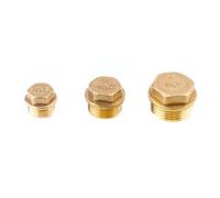 Acoplador de montaje de tapón de cabeza hexagonal de tubo de latón macho BSP de 1/2 "3/4" 1"(1/2")