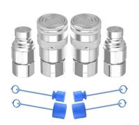 Acoplador hidráulico de cara plana NPT de alta presión ISO16028 Conexión rápida para minicargadora, para BOBCAT, estuche, para KUBOTA, adaptador de acero al carbono con (NPT1/2)