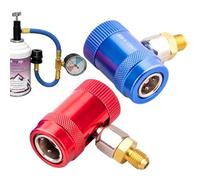 Acoplador rápido de CA: kit de adaptador de refrigerante de aleación de cobre, de conexión de presión de puerto doble, interfaz de carga de sello, accesorio de servicio HVAC de precisió