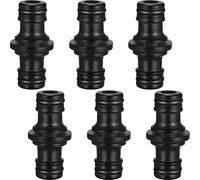Acoplamiento de manguera de jardín (6 unidades, 1/2", 1/2", conector de plástico resistente para sistemas de riego, acoplamiento de manguera de jardín