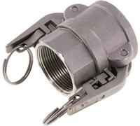 Acoplamiento de seguridad Camlock DN 40 (1 1/2'') de acero inoxidable Rp 1 1/2'' rosca hembra tipo D MIL-C-27487