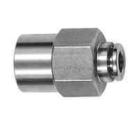 Acoplamiento recto, hexágono exterior, G 1/8 i, para manguera de diámetro exterior de 6 mm, presión de trabajo máx. 20 bares, acero inoxidable 1.4404.