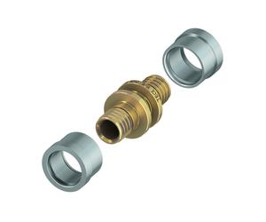 Acoplamiento TECEfloor con manguitos de presión para tubos de plástico macizo, 77220017, Versión: Dim. 17x17, expansor 17, horquillas de prensado 17