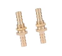 Acouto Adaptador de Acoplador de Conector de Lengüeta para Manguera de Montaje de Mamparo de Latón de 2 Piezas con 5 Tamaños 6 Mm 8 Mm 10 12 14 para Conexión de Tuberías (6MM)