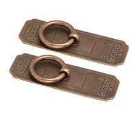 Acouto Tiradores de Gabinete Vintage Perilla de Cajón de Cobre Puro Tirador de Anillo de un Orificio Estilo Antiguo para Gabinete de Cocina Muebles Puerta Cajón Uso 130 G a 190 G Par (10cm)