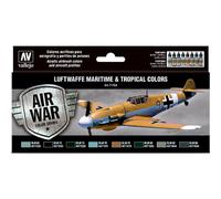 ACRILYCOS VALLEJO - AIR WAR: LUFTWAFFE MARITIME Y TROPICAL COLORS (8 botes x 17 ml) - Acrylicos Vallejo 71164 - SET DE PINTURAS ACRILICAS