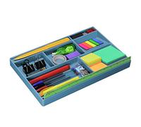 Acrimet Bandeja Organizadora para Cajones con 8 Compartimentos, Papelera Multiuso para suministros y accesorios de escritorio (Plástico) (Color Azul)