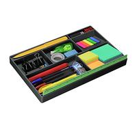 Acrimet Bandeja Organizadora para Cajones con 8 Compartimentos, Papelera Multiuso para suministros y accesorios de escritorio (Plástico) (Color Negro)
