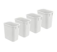 Acrimet Papelera, Cubo para el escritorio, 3.25 galones / 13 cuartos / 12 litros (plástico) (color blanco) (conjunto de 4)