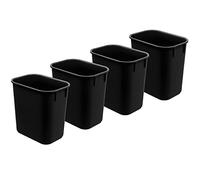 Acrimet Papelera, Cubo para el Escritorio, 3.25 galones / 13 Cuartos / 12 litros (plástico) (Color Negro) (Conjunto de 4)
