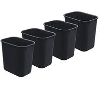 Acrimet Papelera, Cubo para el escritorio, 6.75 galones / 27 cuartos / 24 litros (plástico) (color negro) (conjunto de 4)