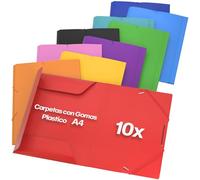 ACROPAQ - 10 x Carpeta Porta Documentos elástica A4 - Hasta 200 páginas, Lomo extensible - Carpeta clasificadora, Carpetas para papeles A4, Carpeta a4