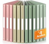 ACROPAQ Carpeta de anillas A4 x 8 - Carpeta archivador estrecha, Pastel, Con 4 anillas, 2,2 cm ancho lomo - Carpeta anillas, Archivador A4 - RB11
