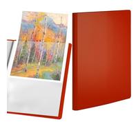 ACROPAQ Carpeta Portafolios-Porta Documentos A4 Alta Capacidad Rojo con 50 Bolsillos- Polipropileno Duradero, Diseño Expandible y Inserto de Color A5-Ideal para la Gestión y Presentación de Documentos