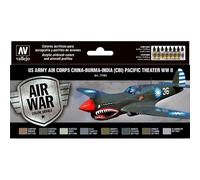 ACRYLICOS VALLEJO - AIR WAR: U.S. ARMY AIR CORPS CHINA - BURMA - INDIA (C.B.I.) PACIFIC THEATER WW II (8 colores) - CONJUNTO DE PINTURAS