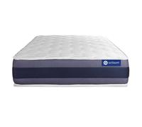 ACTISOM - Colchón de muelles ensacados y Memory Foam 133 x 182 - Doble, 24 cm de grosor - Acogida de Memory Foam, Soporte Firme y Confort Equilibrado con 5 Zonas de Confort White 133 x 182
