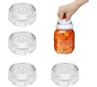 ACTIUSIS Pesos de Fermentación 4 Piezas Ø7cm 200g,Fermentation Jar Tarros Boca Ancha Fermentadora Encurtidos, Pesas de Vidrio para Fermentación Chucrut Kimchi4 unidades, diámetro de 7 cm (mango largo)